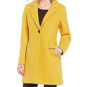 New Sam Edelman Marigold Yellow Button Front Wool Coat Womens 8